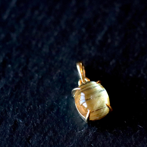 幸運を呼ぶ K18 ルチルクォーツxダイヤ　ペンダントトップ 18K ゴールドルチルクォーツ ペンダントトップ A ルチルクォーツ
