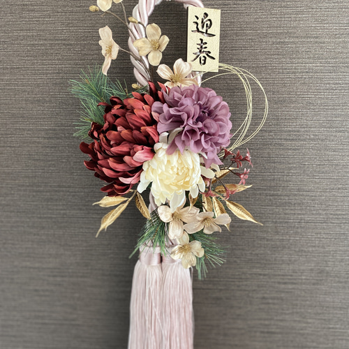 正月飾り 2026 しめ縄 水引 正月アレンジ 正月スワッグ タッセル