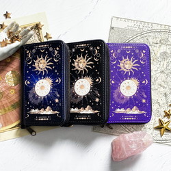 月と太陽、始まりの物語 "MOON&SUN" ミニ財布・コンパクト財布 キーウォレット 6枚目の画像