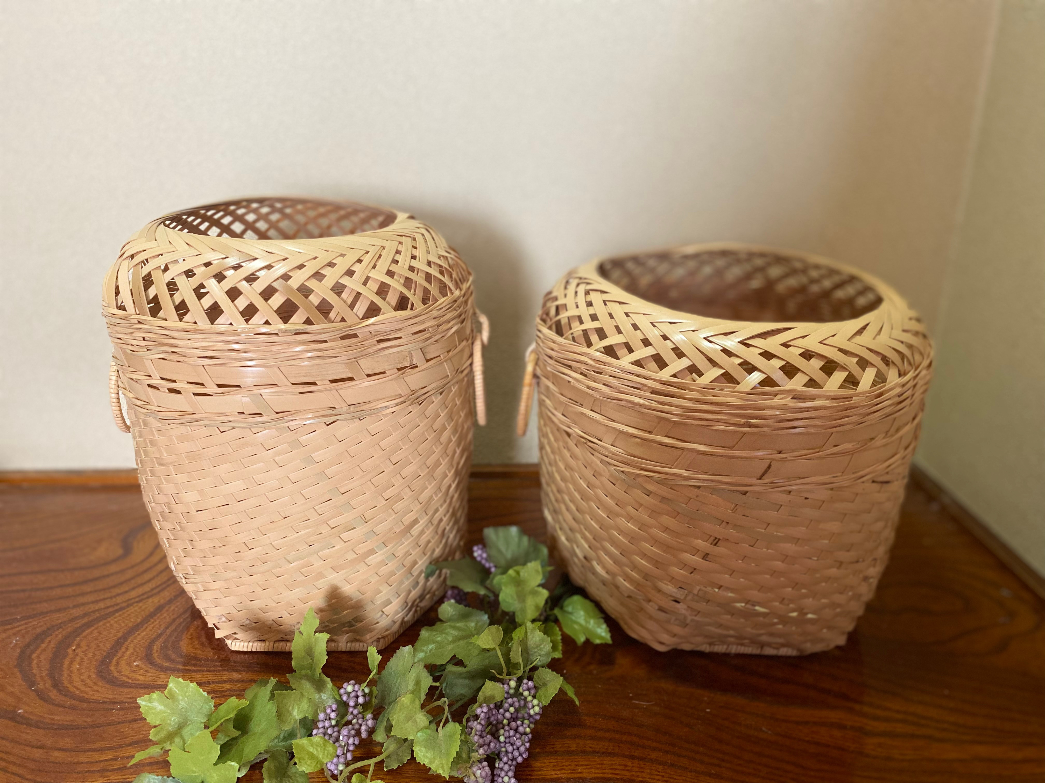 ちょい片づけで、お部屋もスッキリ！　取ってつき竹かご2種