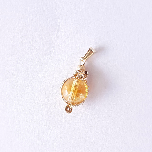 シトリン　ペンダントトップ　天然石 gem-kawasemi_50202008109
