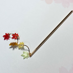 ミニ紅葉のかんざし　四季グラデーション 5枚目の画像