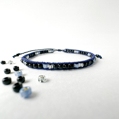 メンズ】静電気除去ブレスレット * 真夜中の皓月* ギフトラッピング