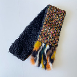 [僅 1 件] Mokomoko Warm * Compact 圍巾 * MIX Color Tweed &amp; Itali 第8張的照片