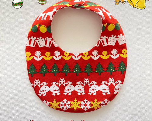 ベビー スタイ クリスマス サンタ トナカイ プレゼント ツリー ベル 雪