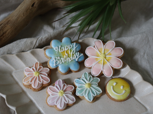 【お誕生日】バースディケーキ用オーガニックアイシングクッキー　車スマイル　／スマッシュケーキ 5枚目の画像
