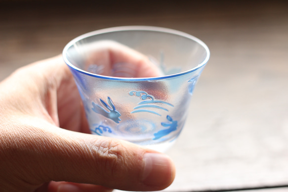 【2023 Zodiac】Glass Guinomi Inoguchi“野外玩耍”藍色 第2張的照片