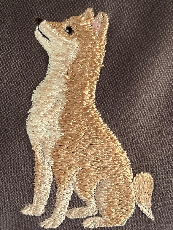 柴犬さん刺繍❤︎お散歩バッグ 2枚目の画像