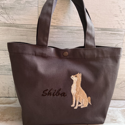 柴犬さん刺繍❤︎お散歩バッグ 1枚目の画像