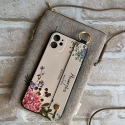 ミモザ揺らり刺繍❤︎スマホショルダー 3枚目の画像