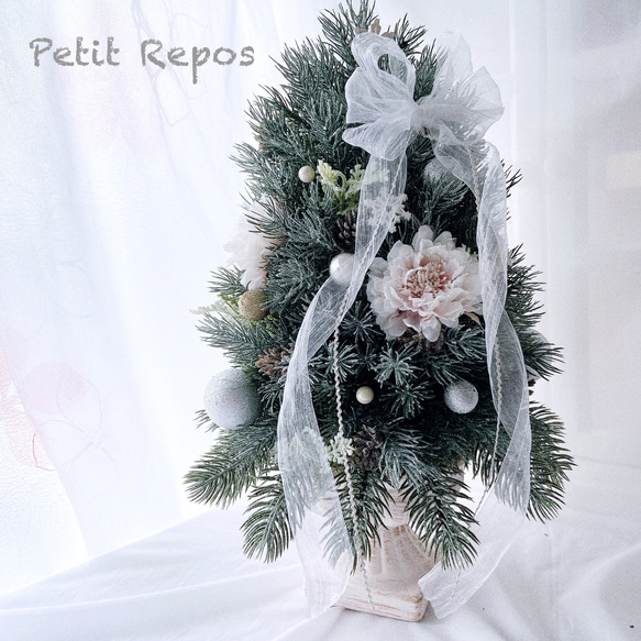 ♡雪降るローズクォーツのピンクツリー♡飾り付け クリスマス