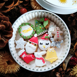 『Creema限定クリスマス2023』※クリスマスのミニアイシングクッキー　クッキー缶※身体に優しい!ケーキの飾りにも 11枚目の画像