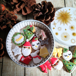 『Creema限定クリスマス2023』※クリスマスのミニアイシングクッキー　クッキー缶※身体に優しい!ケーキの飾りにも 5枚目の画像
