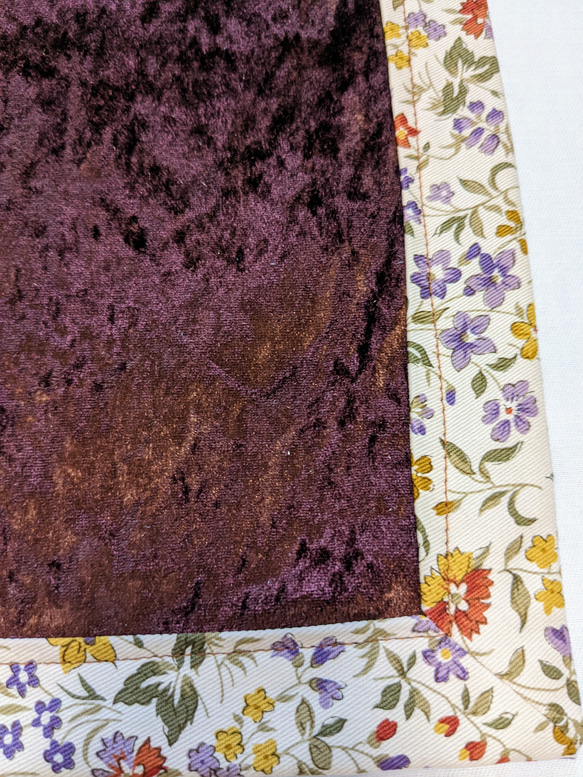 茶色系の花柄　タロットクロス　リーディングマット 6枚目の画像