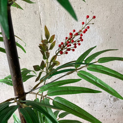 光触媒　人工観葉植物　ウォールグリーン　フェイク　フラワー　黒竹花器付