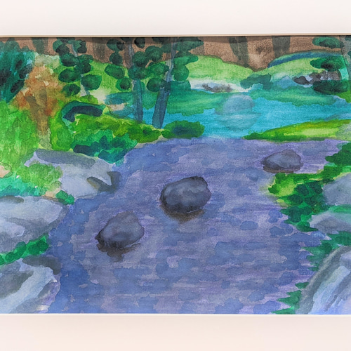 上州の庭園 水彩画原画 (F4) 絵画 yko 通販 14888949｜Creema