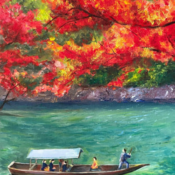 油絵原画『Autumn in Arashiyama』 3枚目の画像