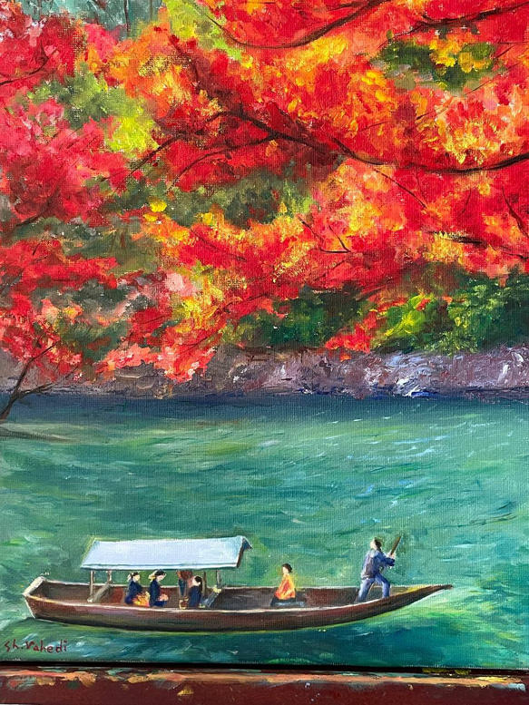 油絵原画『Autumn in Arashiyama』 3枚目の画像