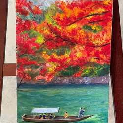 油絵原画『Autumn in Arashiyama』 2枚目の画像
