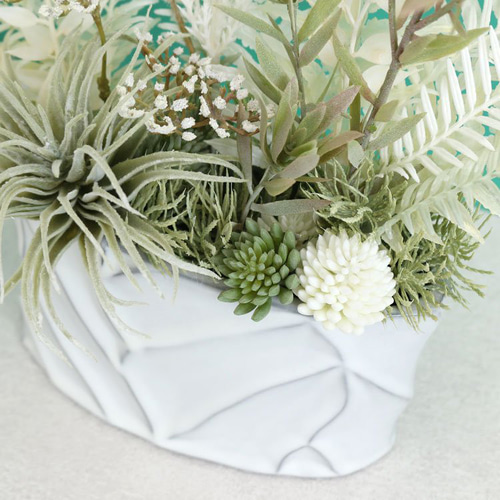 ホワイト 造花 多肉植物 アレンジメント プレミアムコレクション 造花・アーティフィシャルフラワー
