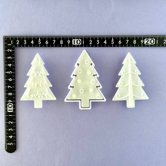 クリスマスツリー　木　3種類のスタンプセット　【クッキー型】 4枚目の画像