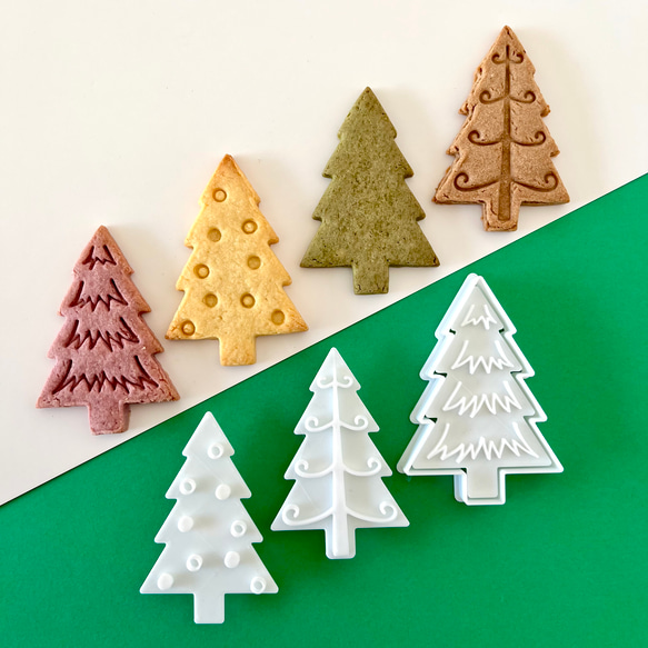 クリスマスツリー 木 3種類のスタンプセット 【クッキー型