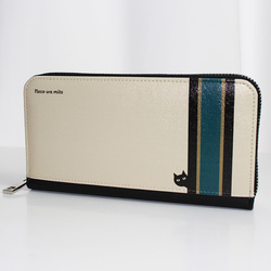 ベージュ＋neco長財布 「ネコは見た」シリーズ 〜送料無料〜 長財布