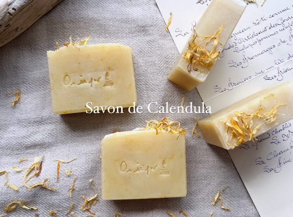 【人気No.10】カレンデュラ石鹸　Calendula Soap オーガニック 雑貨石鹸【1個】 1枚目の画像