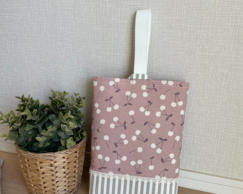 上履き入れ＊くすみカラーのさくらんぼ ピンク 上履き袋 monarisa 通販