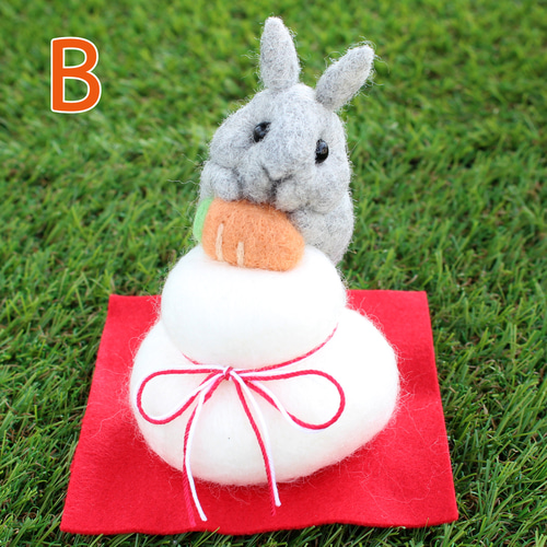 鏡餅とうさぎ【お正月】 羊毛フェルト Yuto 通販 14889703｜Creema