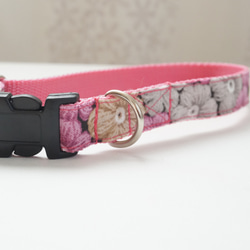 かぎ編み風＊犬用首輪（１５／２０ｍｍ幅）　オーダーメイド　子犬　小型犬　中型犬　花柄　小花 3枚目の画像