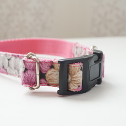 かぎ編み風＊犬用首輪（１５／２０ｍｍ幅）　オーダーメイド　子犬　小型犬　中型犬　花柄　小花 2枚目の画像