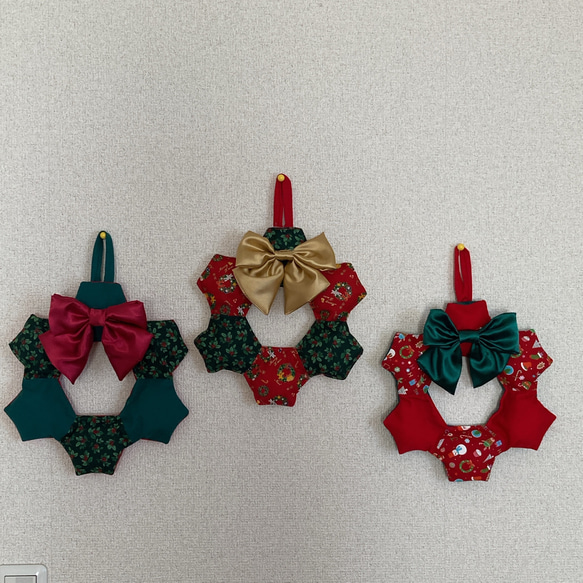 軽くてふっくら可愛い六角形クリスマスリース 7枚目の画像