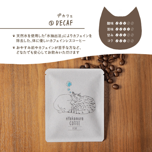 1日猫ちゃんコーヒーギフトBOX(ドリップバッグ3袋入り(3種類×各1袋