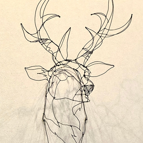 原画　額付き　送料込み　鹿　絵画　動物画　アクリル画　現代アート　一点物　手描き Amazon | 数字による Diy の絵画鹿の動物の絵現代壁アート
