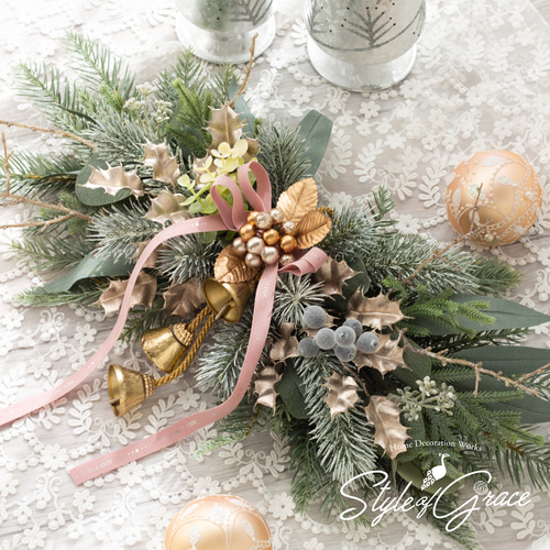 リボンカラーが選べる Xmas スワッグ スワッグ Style of Grace 通販