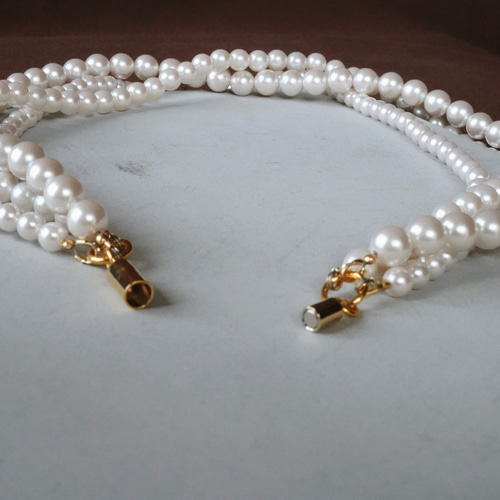 3連 パール チョーカー ネックレス (リニューアル) /フォーマル