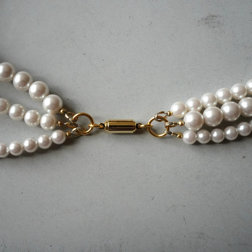 3連 パール チョーカー ネックレス /フォーマル セレモニー チョーカー