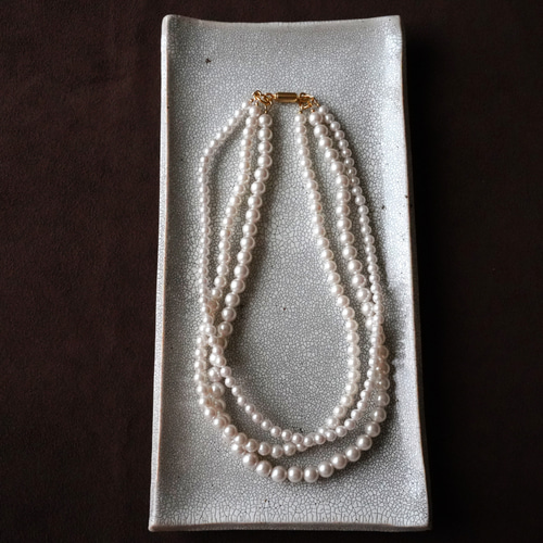 3連 パール チョーカー ネックレス (リニューアル) /フォーマル