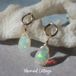 *14kgf*Ethiopian Opal Stud Earrings エチオピア産ウェロオパールスタッドピアス 4枚目の画像