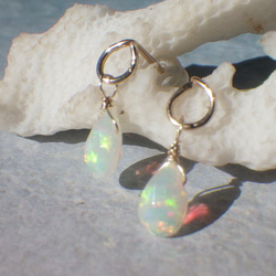 *14kgf*Ethiopian Opal Stud Earrings エチオピア産ウェロオパールスタッドピアス 11枚目の画像