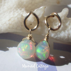 *14kgf*Ethiopian Opal Stud Earrings エチオピア産ウェロオパールスタッドピアス 2枚目の画像