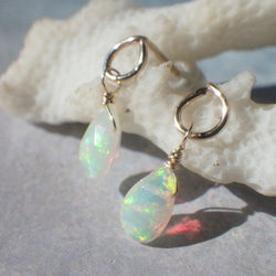 *14kgf*Ethiopian Opal Stud Earrings エチオピア産ウェロオパールスタッドピアス 7枚目の画像