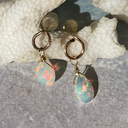 *14kgf*Ethiopian Opal Stud Earrings エチオピア産ウェロオパールスタッドピアス 18枚目の画像