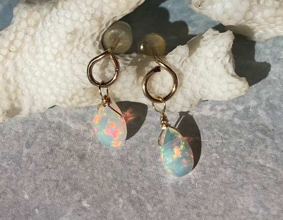 *14kgf*Ethiopian Opal Stud Earrings エチオピア産ウェロオパールスタッドピアス 18枚目の画像