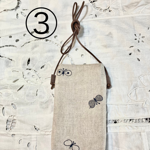 スマホポシェット ミニバッグ ミナペルホネン使用♪ 第三弾 スマホ