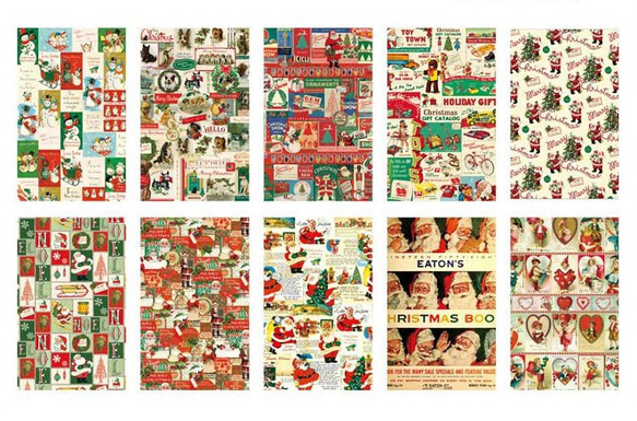 クリスマス　デザインペーパー　50枚　chrismas collage　[AW311] 1枚目の画像