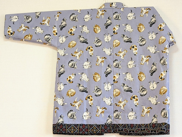 Creema限定　着物生地を使ったリバーシブルでも着れる半纏です。表は絹、裏は綿生地です。両方楽しめます。贈り物に! 8枚目の画像