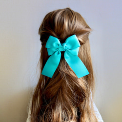 ふわふわおっきめリボン 【1242】 Mayree ヘアクリップ 「float」サテン ビッグリボン バレッタ「7色展開