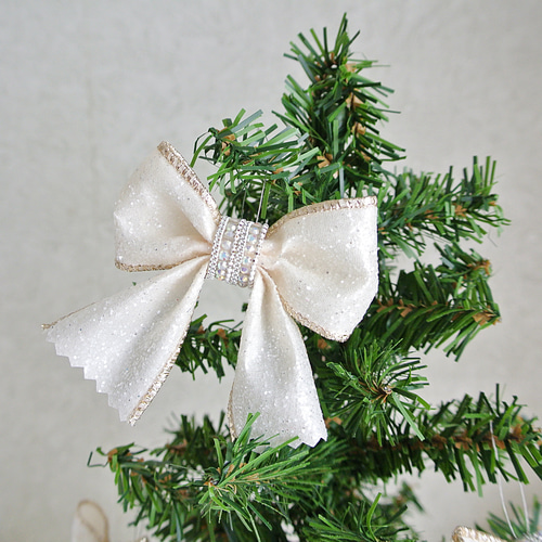 再販】リボンオーナメント クリスマスオーナメント 華やかグリッター